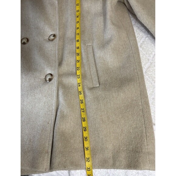 Vtg Herman Kay Women’s Wool Beige Button Up Coat Front Pockets Sz XL See Details - Picture 14 of 15
